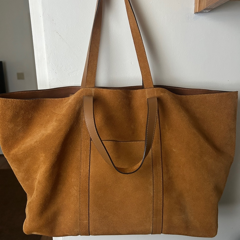 Sezane Tan Suede Tote Bag